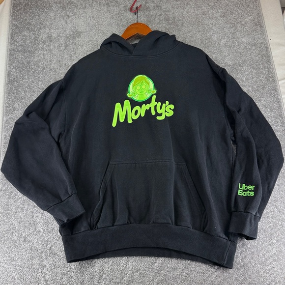 Lane Seven Other - RARE Rick & Mortys Uber Eats Wendys Hoodie Black Collab Mens XL Collectible